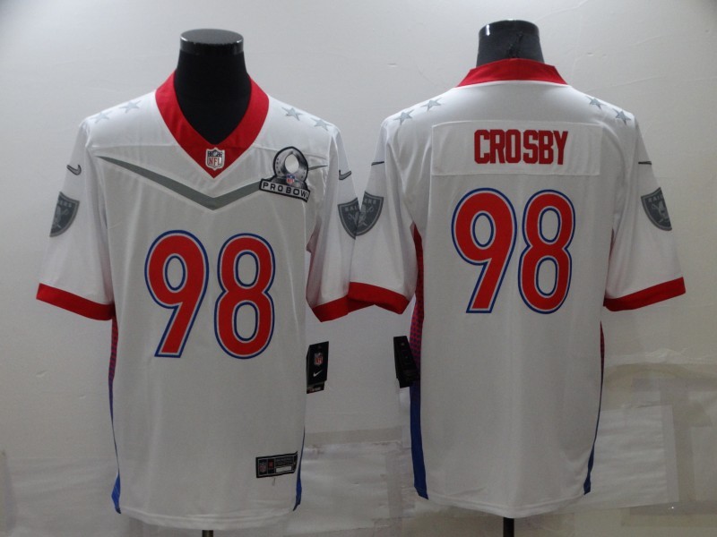 Men's Las Vegas Raiders Maxx Crosby #98 White All Star Jersey